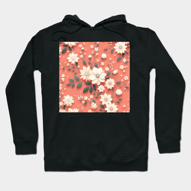 White Flowers Hoodie by Jenni Arts